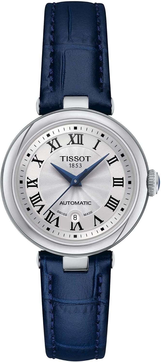 Tissot Womens Tissot Bellissima Automatic 316L Stainless Steel case Automatic Watch, Blue, Leather, 5 (T1262071601300)