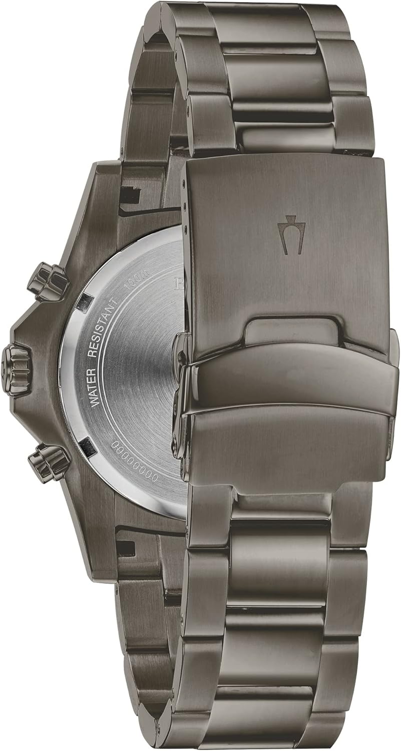 Bulova Men's Classic Sport Stainless Steel 6-Hand Chronograph Quartz Watch with 44mm Dial