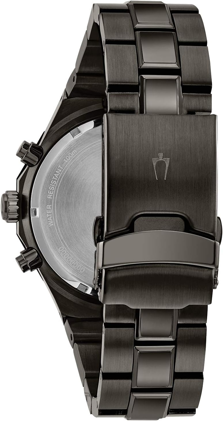 Bulova Men's Classic Diamond 6-Hand Chronograph Quartz Watch, Calendar Date, Luminous Markers, 100M Water Resistant, 44mm