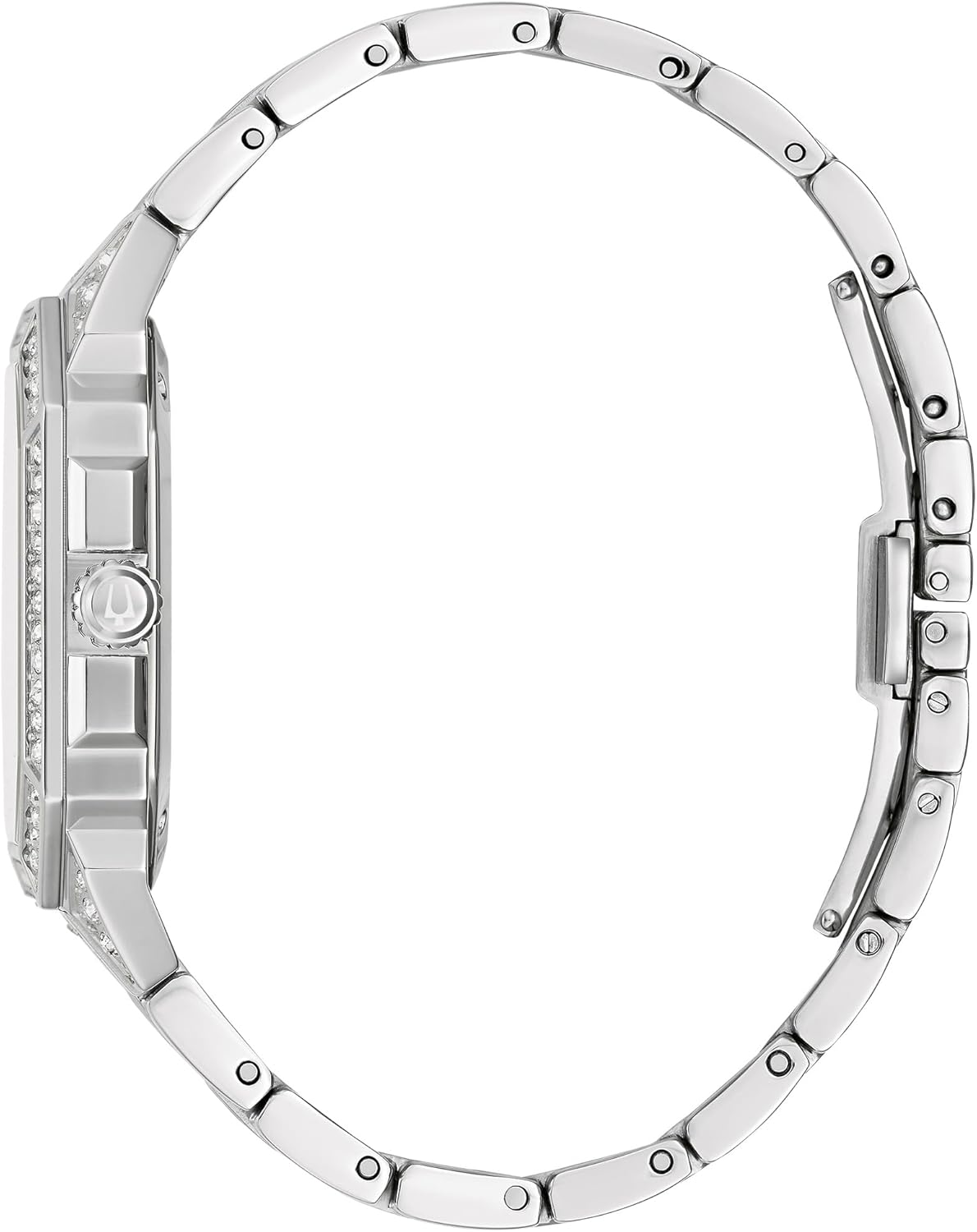 Bulova Men's Crystal Octava Silver Stainless Steel Watch; Octagon Shape Dial, 3 Hand Style: 96A285