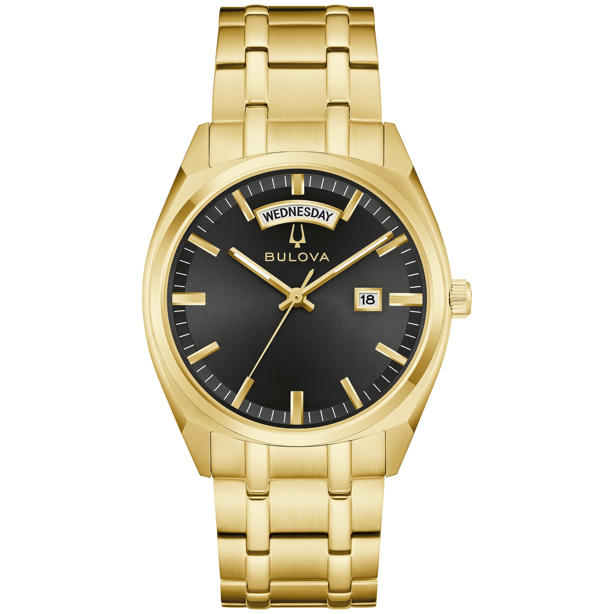 Bulova Men's Classic Dress Surveyor 2-Hand Day/Date Quartz Watch, Luminous Hands, 39mm