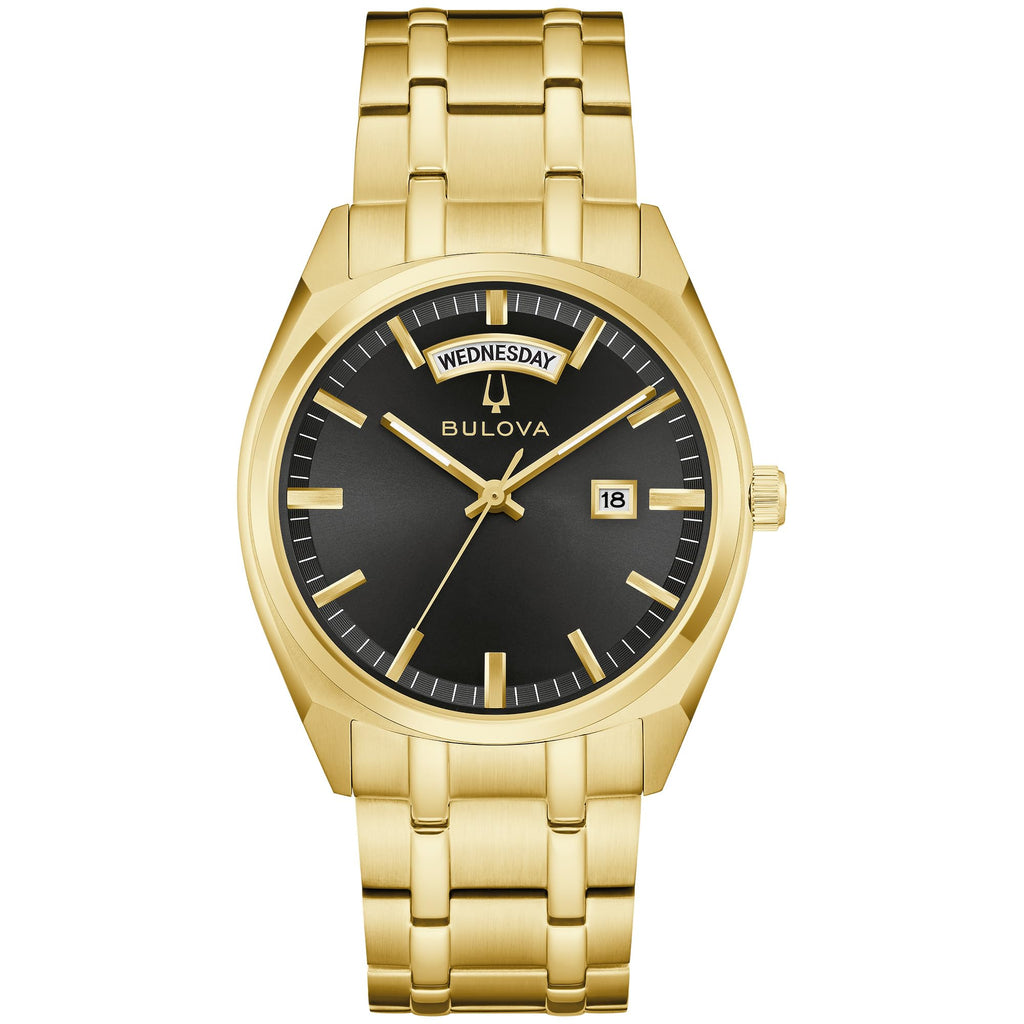 Bulova Men's Classic Dress Surveyor 2-Hand Day/Date Quartz Watch, Luminous Hands, 39mm