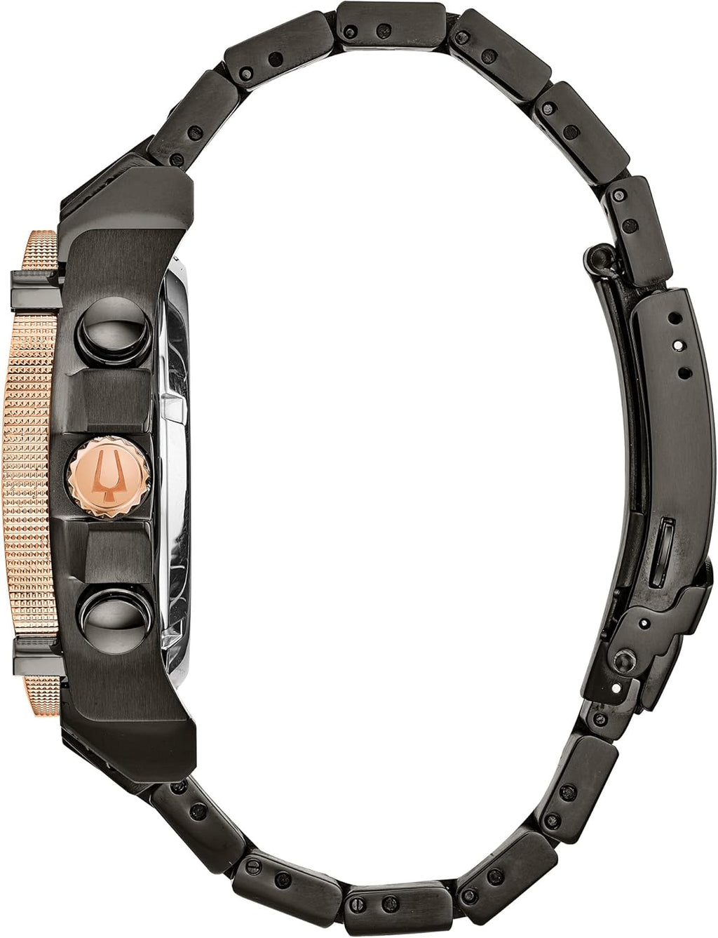 Bulova Men’s High Precisionist Quartz Icon Grey IP and Rose Gold Watch, Diamonds, 300M Water Resistant