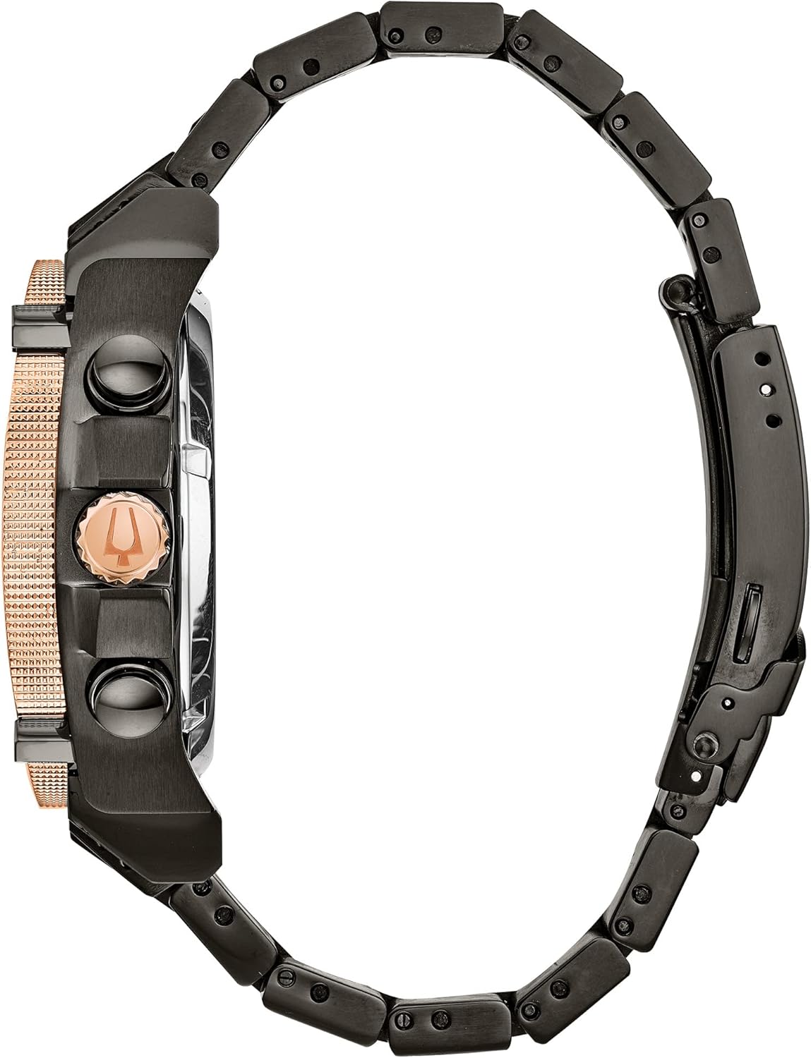 Bulova Men’s High Precisionist Quartz Icon Grey IP and Rose Gold Watch, Diamonds, 300M Water Resistant