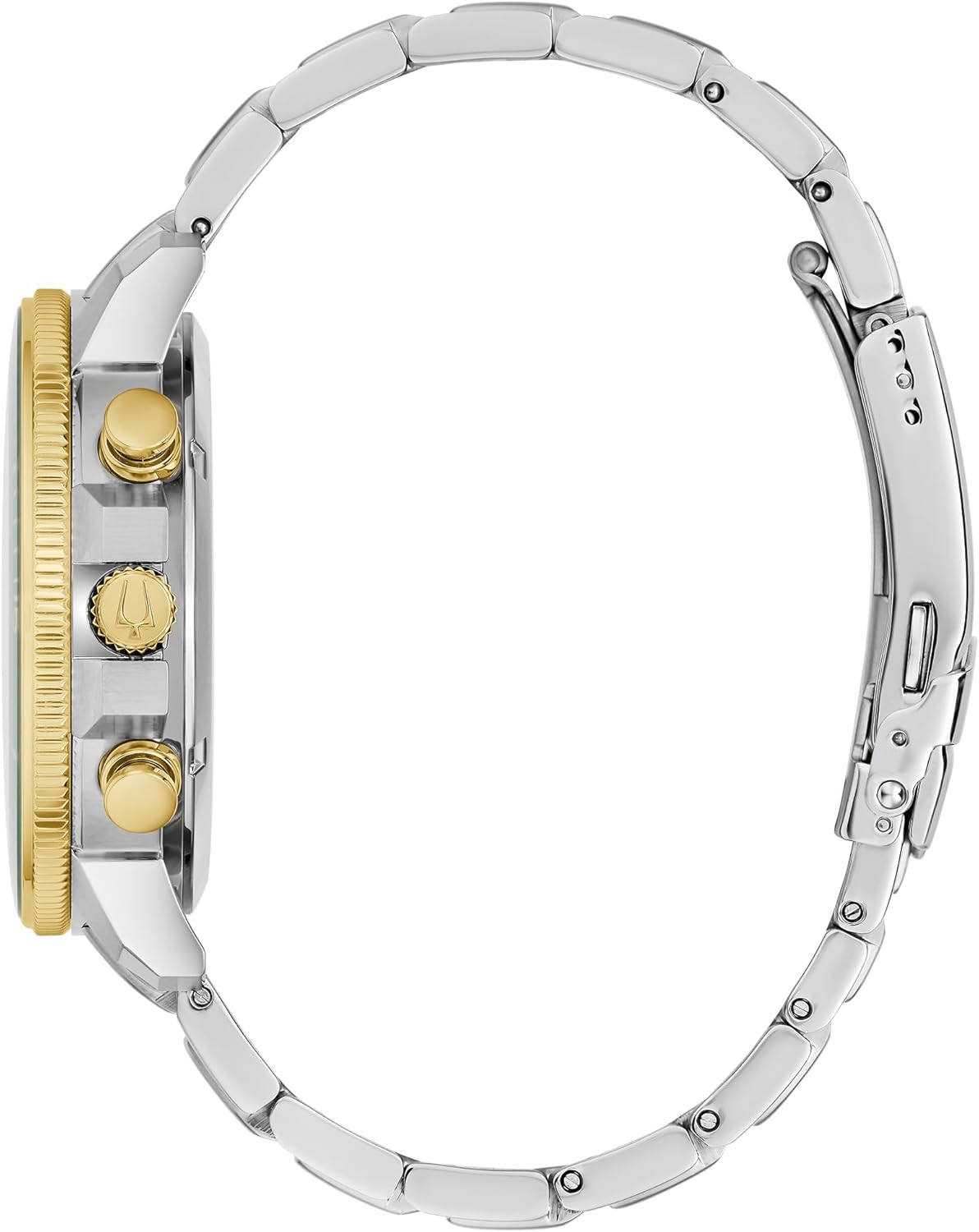 Bulova Men's Quartz Marine Star Series C Chornograph Watch, Two-Tone Stainless Steel Case & Green Dial (Style: 98B469)