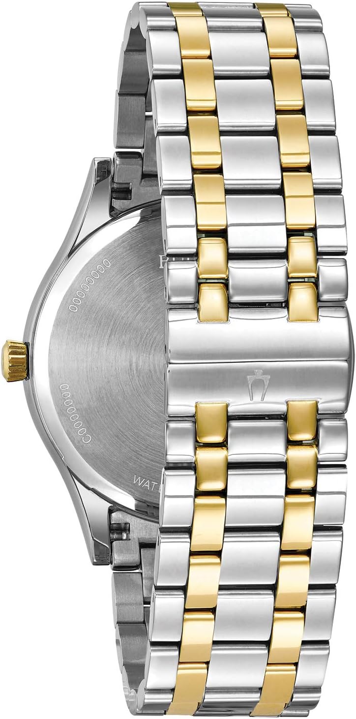 Bulova Men's Classic Stainless Steel Watch with Diamonds and Day Date