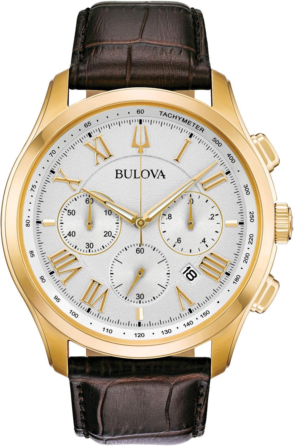 Bulova Men's Classic Wilton Brown Leather Strap Watch 46.5mm - 97B169