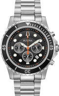 Bulova Men's Classic Sport 6-Hand Chronograph Quartz Watch, Calendar Date, Luminous Hands and Markers, 100M Water Resistant, 44mm Style: 98B326