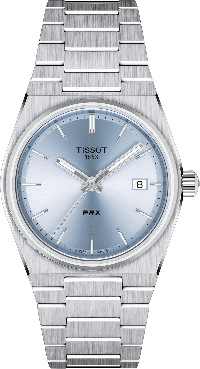 Tissot Unisex Tissot PRX 35mm 316L Stainless Steel case Quartz Watch, Grey, Stainless Steel, 11 (T1372101135100)