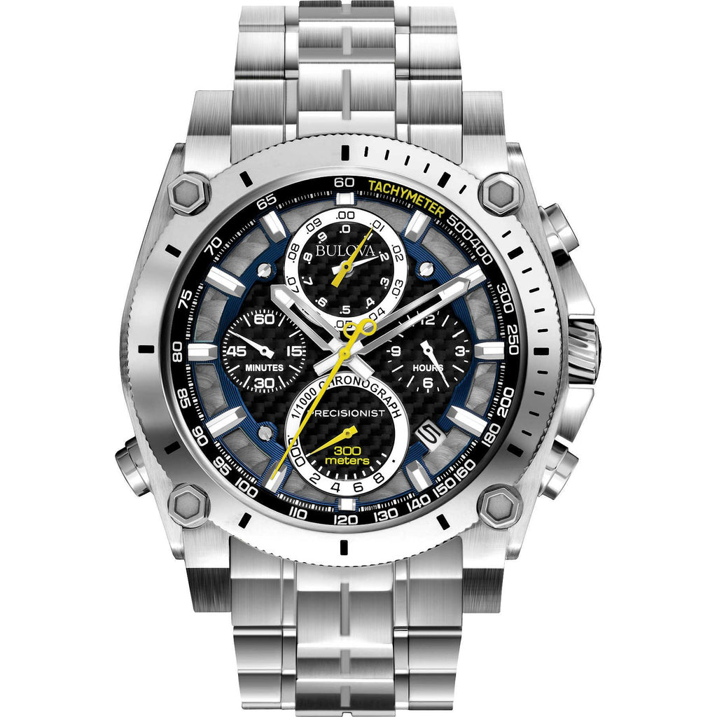 Bulova Men's Icon High Precision Quartz Chronograph Watch, Curved Mineral Crystal