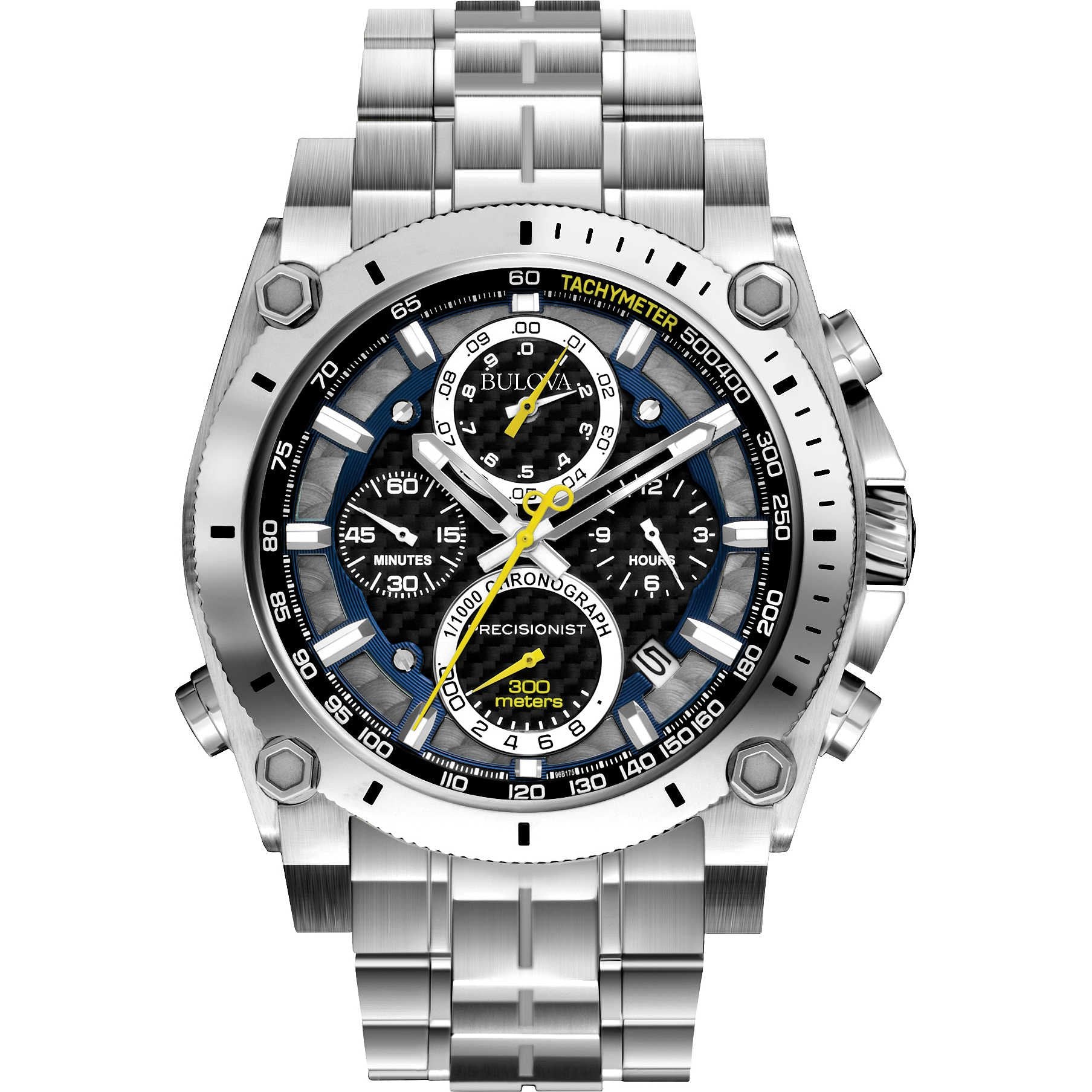 Bulova Men's Icon High Precision Quartz Chronograph Watch, Curved Mineral Crystal