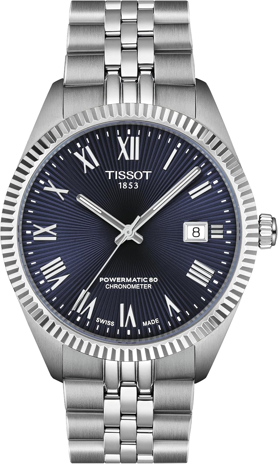 Tissot Ballade Powermatic 80 COSC 39mm, Swiss Automatic Watch for Men, Stainless Steel Case, Blue Dial, T1564081104300