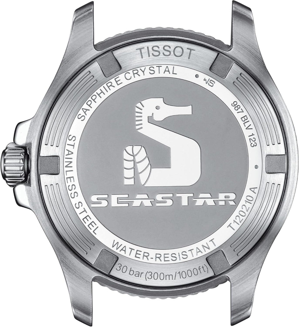 Tissot Unisex Tissot Seastar 1000 36mm 316L Stainless Steel case with Yellow Gold PVD Coating Quartz Watch, Grey, Stainless Steel, 18 (T1202102105100)