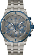 Bulova Men's Marine Star 'Series A' Gray IP Stainless Steel with Blue Accents Chronograph Quartz Watch, 4mm Style: 98B411