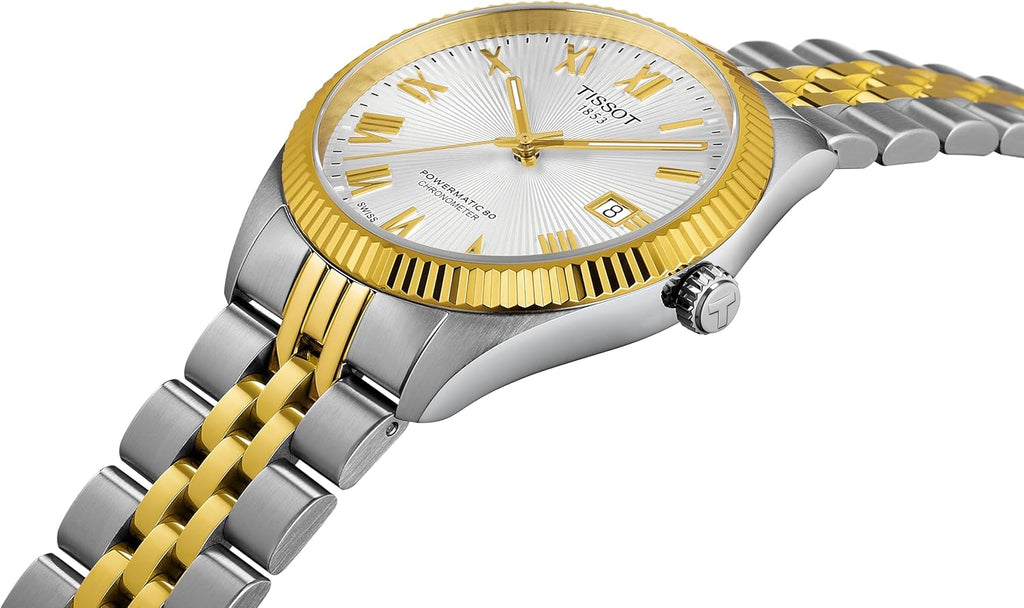 Tissot Ballade Powermatic 80 COSC 39mm, Swiss Automatic Watch for Men, Stainless Steel Case, Silver Dial, T1564082203300