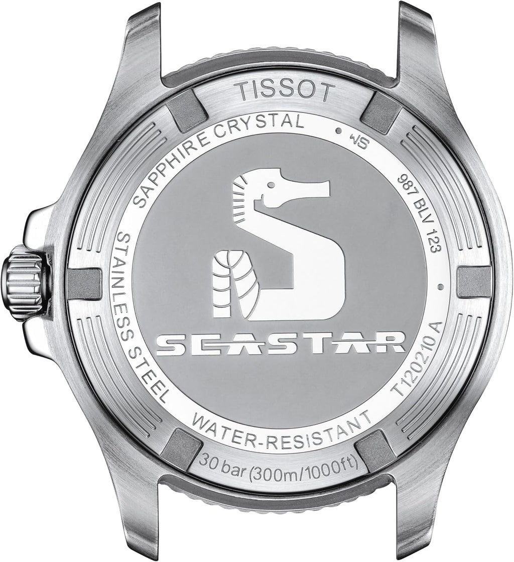 Tissot Seastar 1000, Swiss Quartz Watch for Women, White Mother of Pearl Dial and Silicone Strap, 36mm, T1202101711600