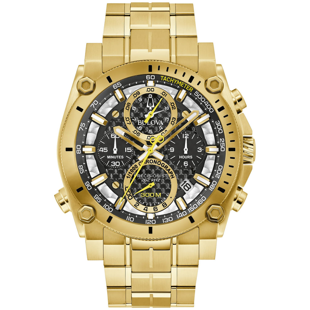 Bulova Men's Icon High Precision Quartz Chronograph Watch, Curved Mineral Crystal