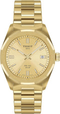 Tissot PRC 100 Solar, Gold PVD Dial, 34mm Watch for Women, Stainless Steel with Gold PVD Bracelet, Solar Quartz Movement, T1518223302100