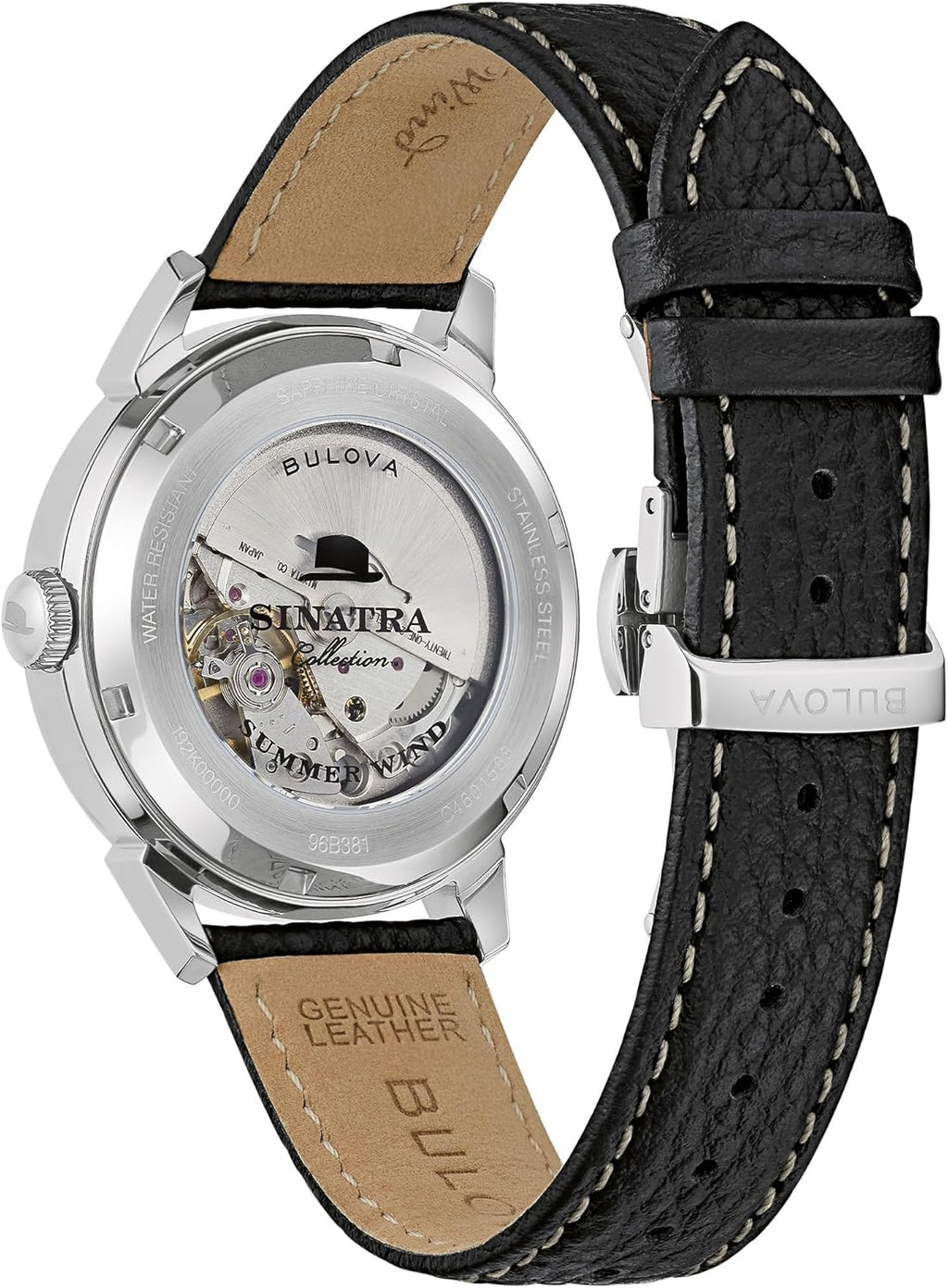 Bulova Men's Frank Sinatra 'Summer Wind' 3-Hand Date Automatic with Textured Leather Strap