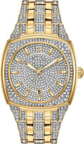 Bulova Men's Crystal Phantom 3-Hand Date Quartz Cushion Shaped Case Watch, Pave Crystal Dial, 40mm