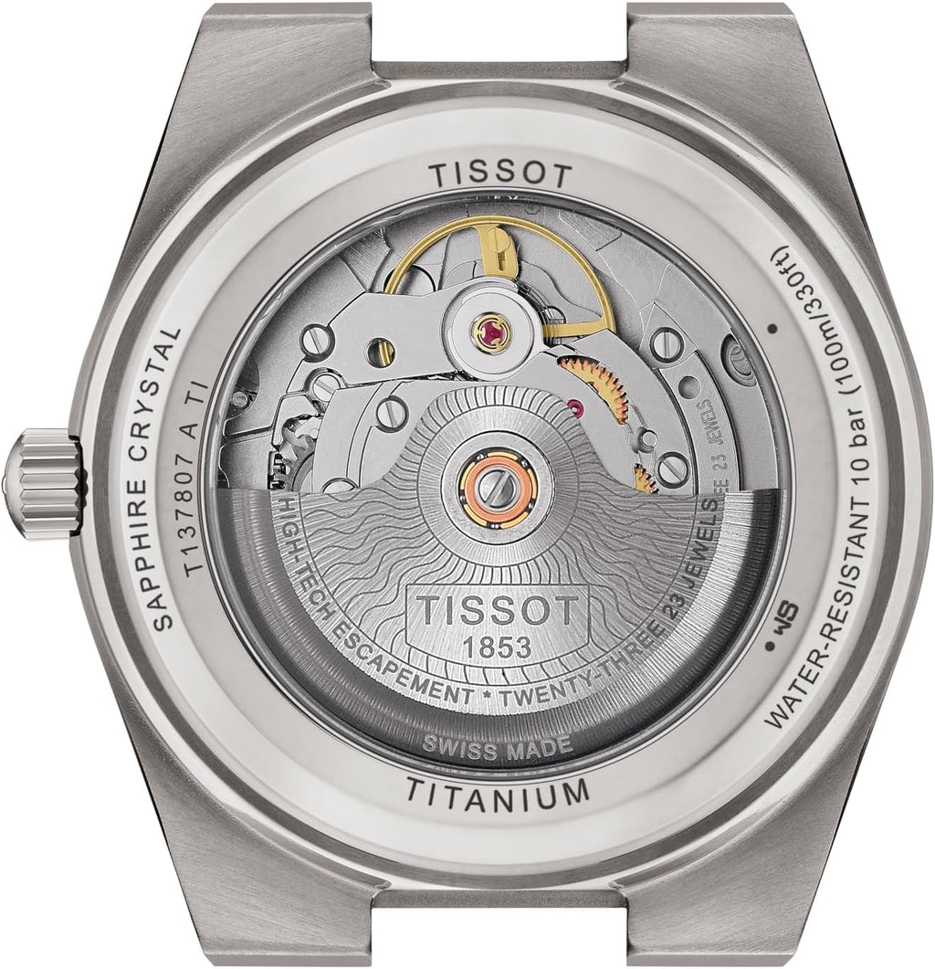 Tissot PRX 38mm, Swiss Automatic Watch for Men, Titanium Case, Blue Dial, T1378074404100