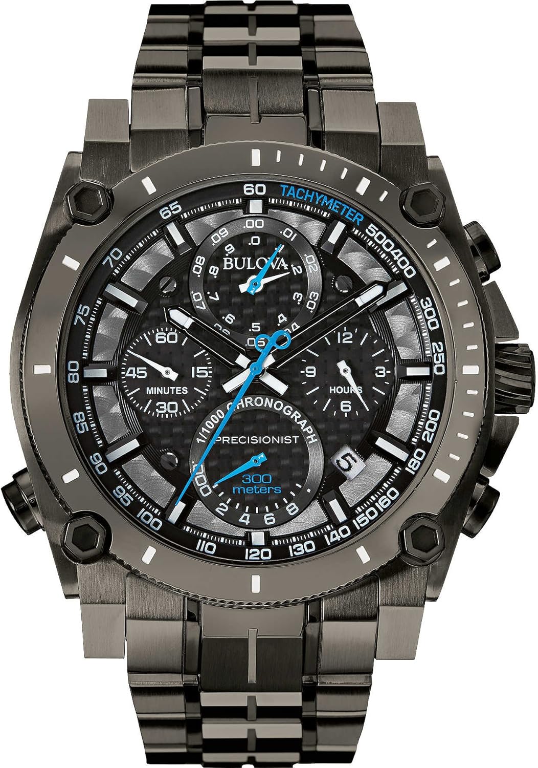 Bulova Men's Icon High Precision Quartz Chronograph Watch, Curved Mineral Crystal