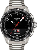 Tissot Unisex T-Touch Connect Solar Antimagnetic Titanium Case Swiss Tactile Quartz Watch with Strap, Grey, 23 (Model: T1214204405100)