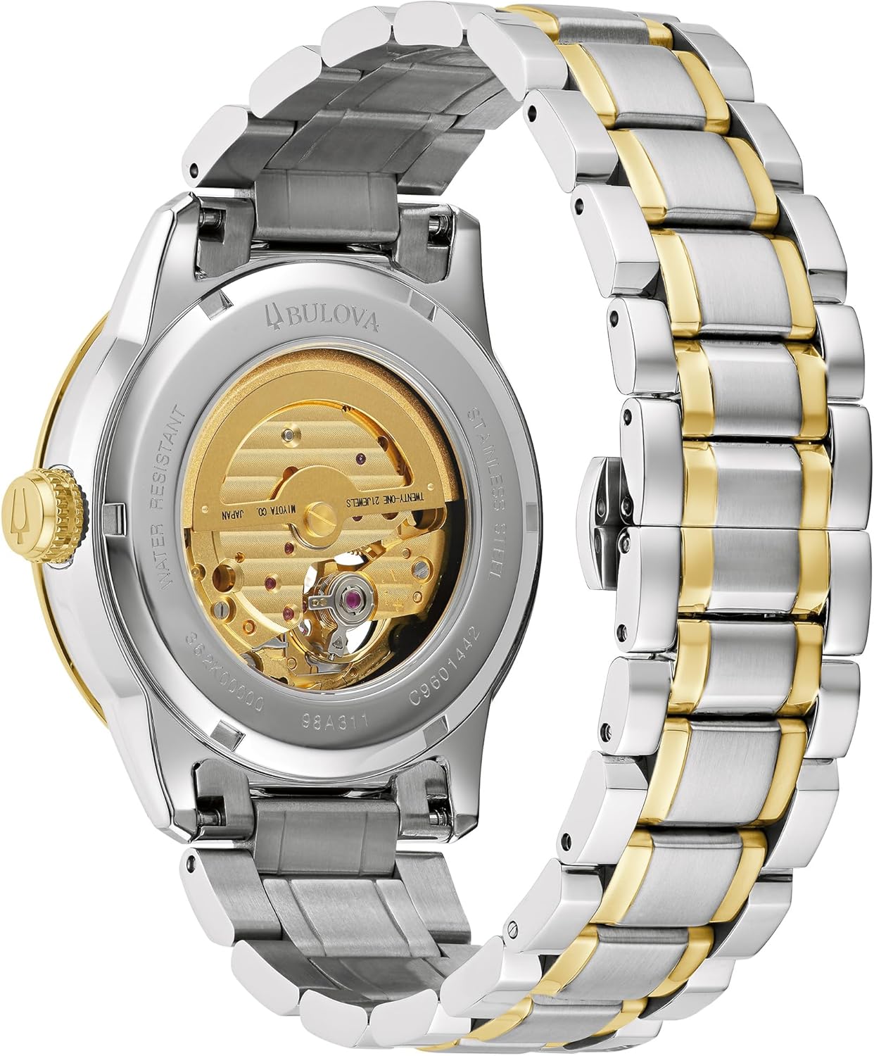 Bulova Men's Classic Sutton 4-Hand Automatic Watch, 24-Hour Sub Dial, Open Aperture, Self-Winding, Exhibition Caseback, Double Curved Mineral Crystal, Luminous Hands, 42mm