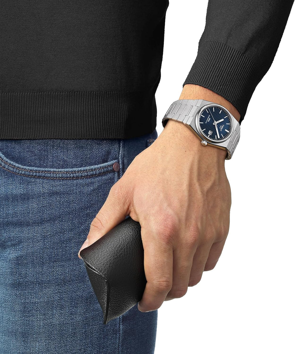 Tissot PRX Swiss Automatic Watch for Men, Blue Dial, Stainless Steel, 40 mm Case, T1374071104100