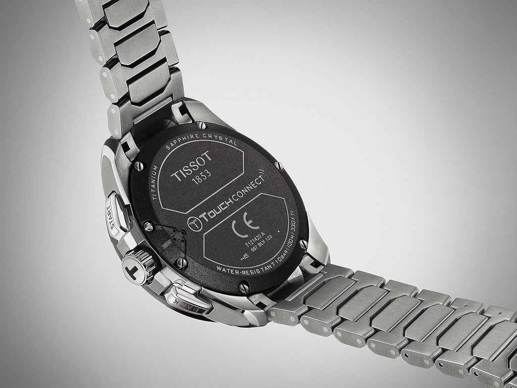 Tissot Unisex T-Touch Connect Solar Antimagnetic Titanium Case Swiss Tactile Quartz Watch with Strap, Grey, 23 (Model: T1214204405100)