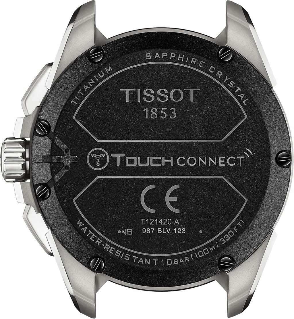 Tissot Unisex T-Touch Connect Solar Antimagnetic Titanium Case Swiss Tactile Quartz Watch with Strap, Grey, 23 (Model: T1214204405100)