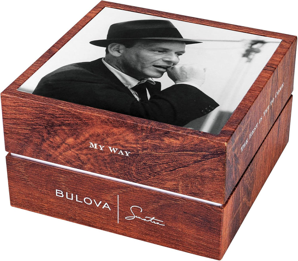 Bulova Men's Frank Sinatra 'Summer Wind' 3-Hand Date Automatic with Textured Leather Strap