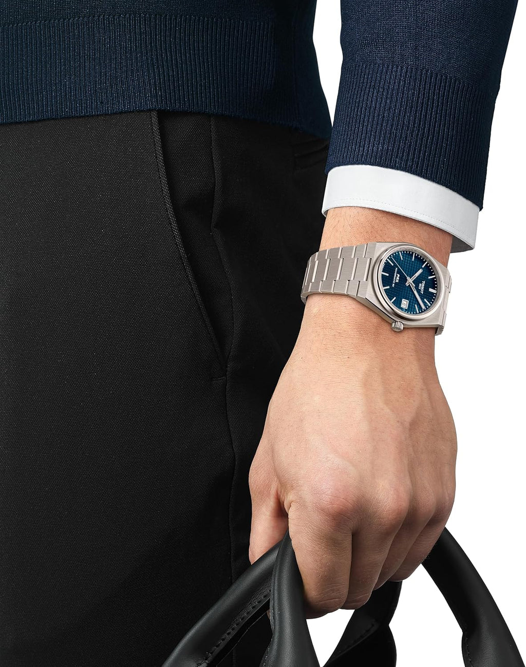 Tissot PRX 38mm, Swiss Automatic Watch for Men, Titanium Case, Blue Dial, T1378074404100