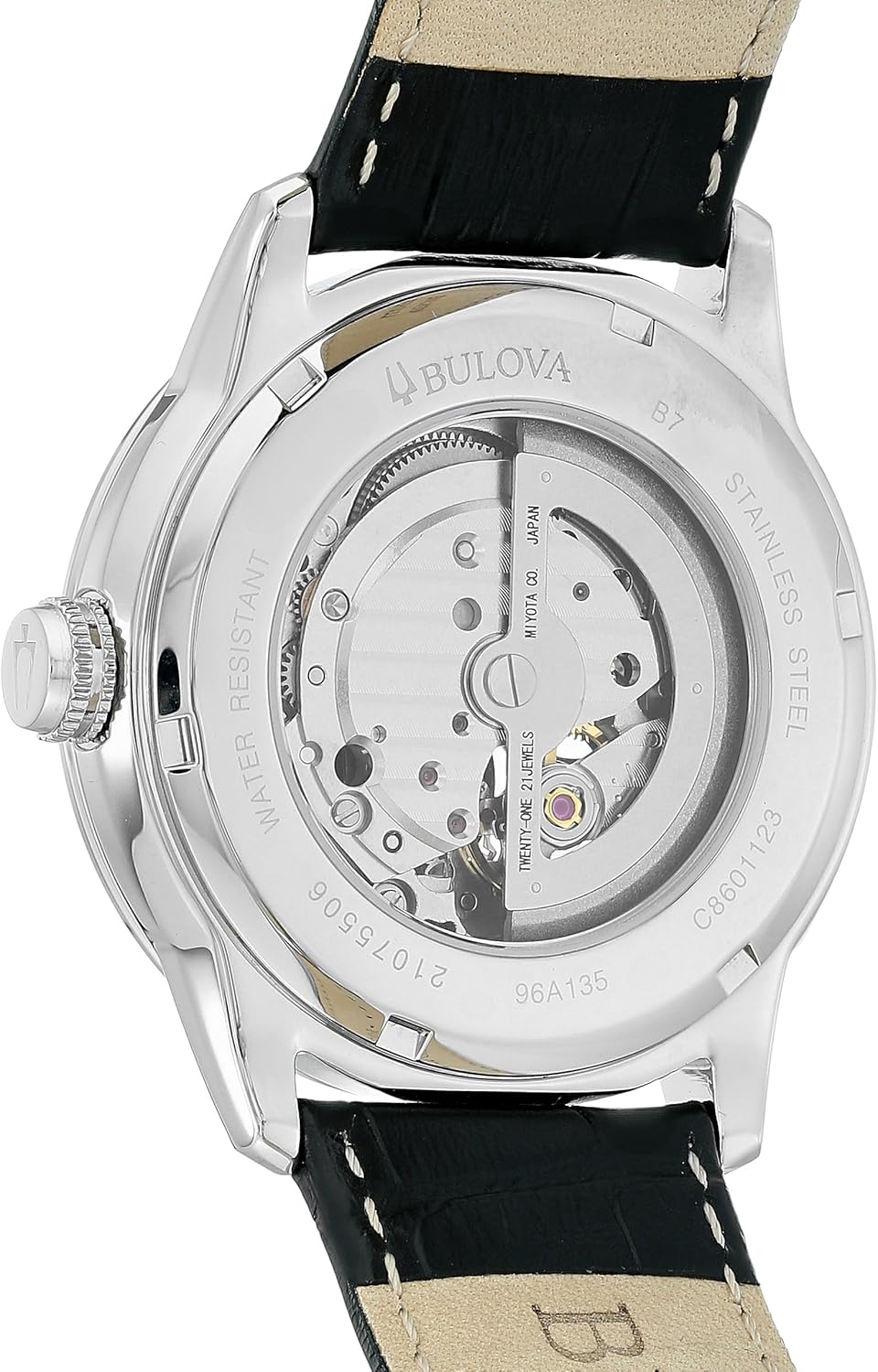 Bulova Men's Classic Sutton 4-Hand Automatic Watch, 24-Hour Sub Dial, Open Aperture, Self-Winding, Exhibition Caseback, Double Curved Mineral Crystal, Luminous Hands, 42mm