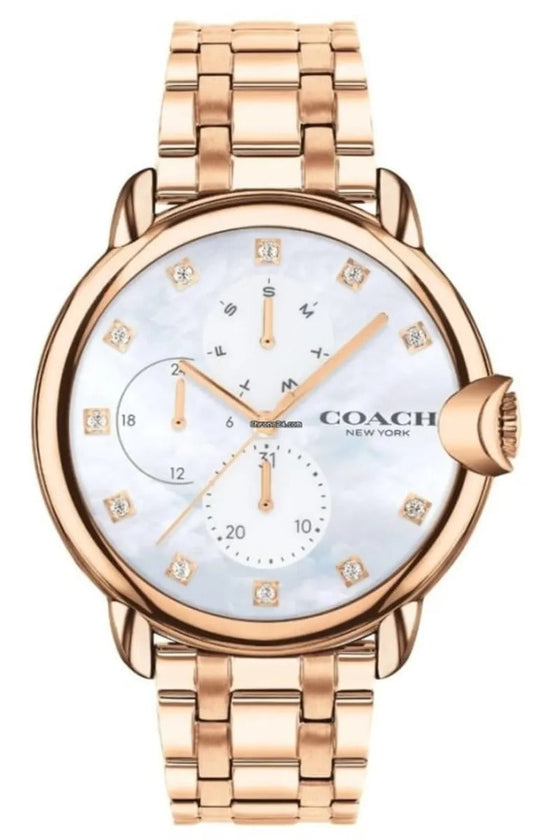 Coach Arden Mother of Pearl Dial Rose Gold Steel Reloj de mujer