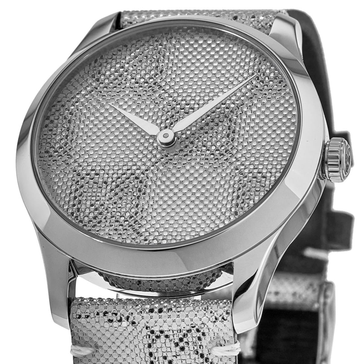 Gucci G-Timeless GG Motif Hologram Leather Strap