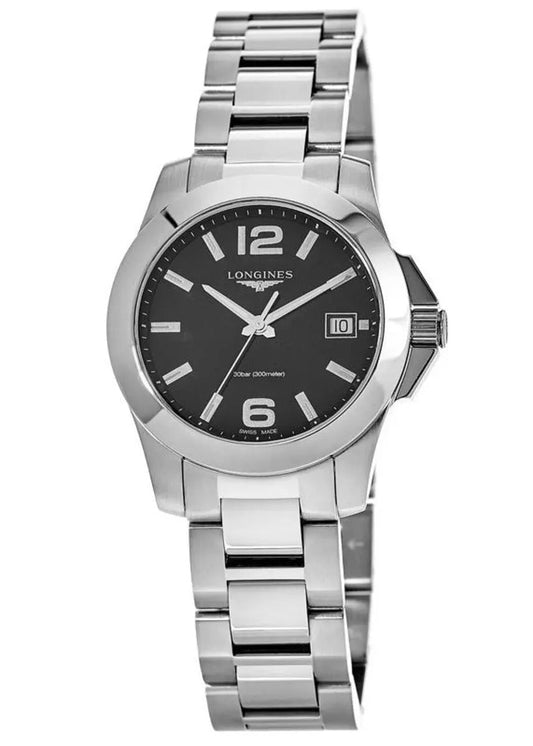 Longines Conquest Black Dial Reloj de mujer