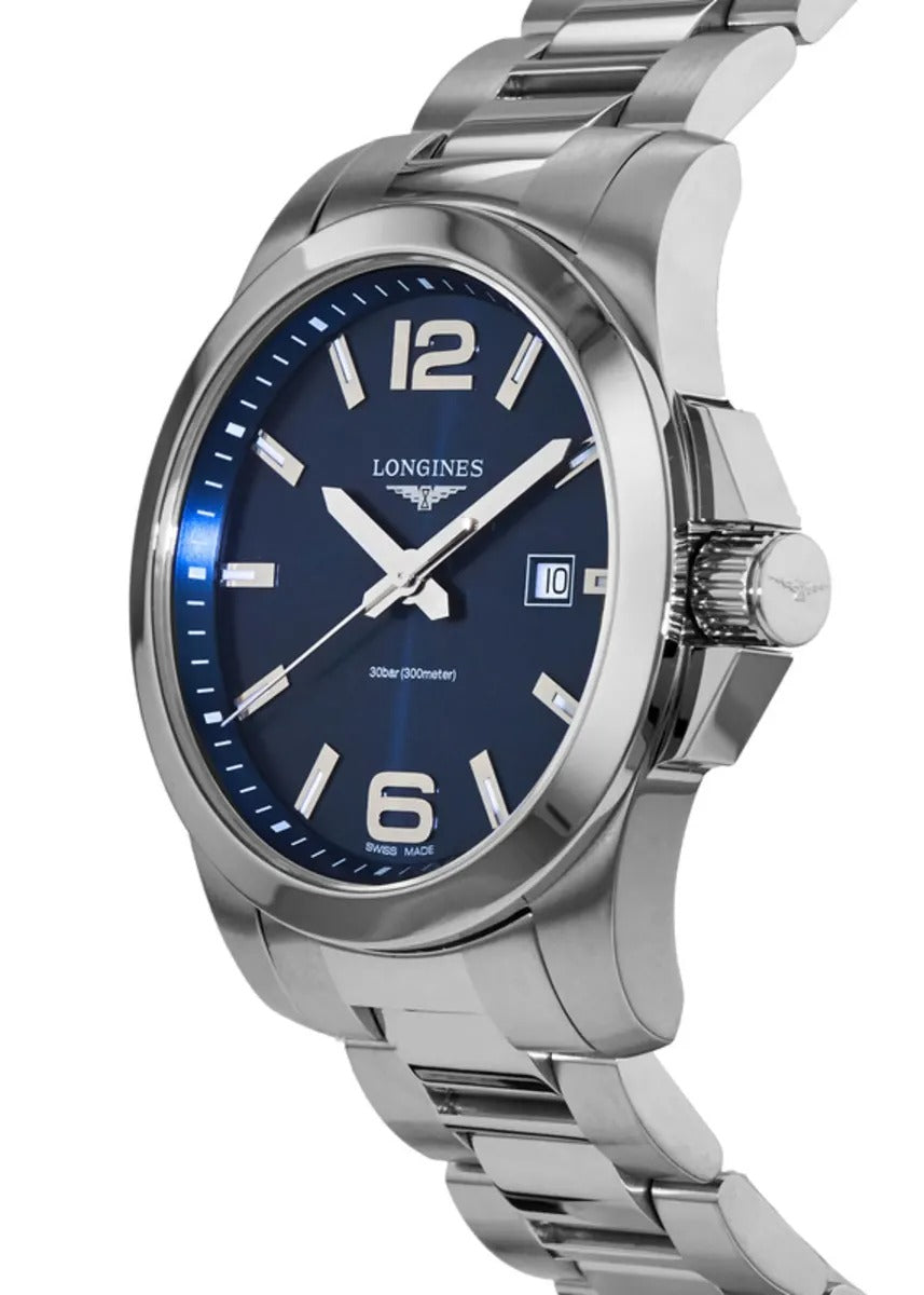 Longines Conquest Quartz Blue Dial Steel