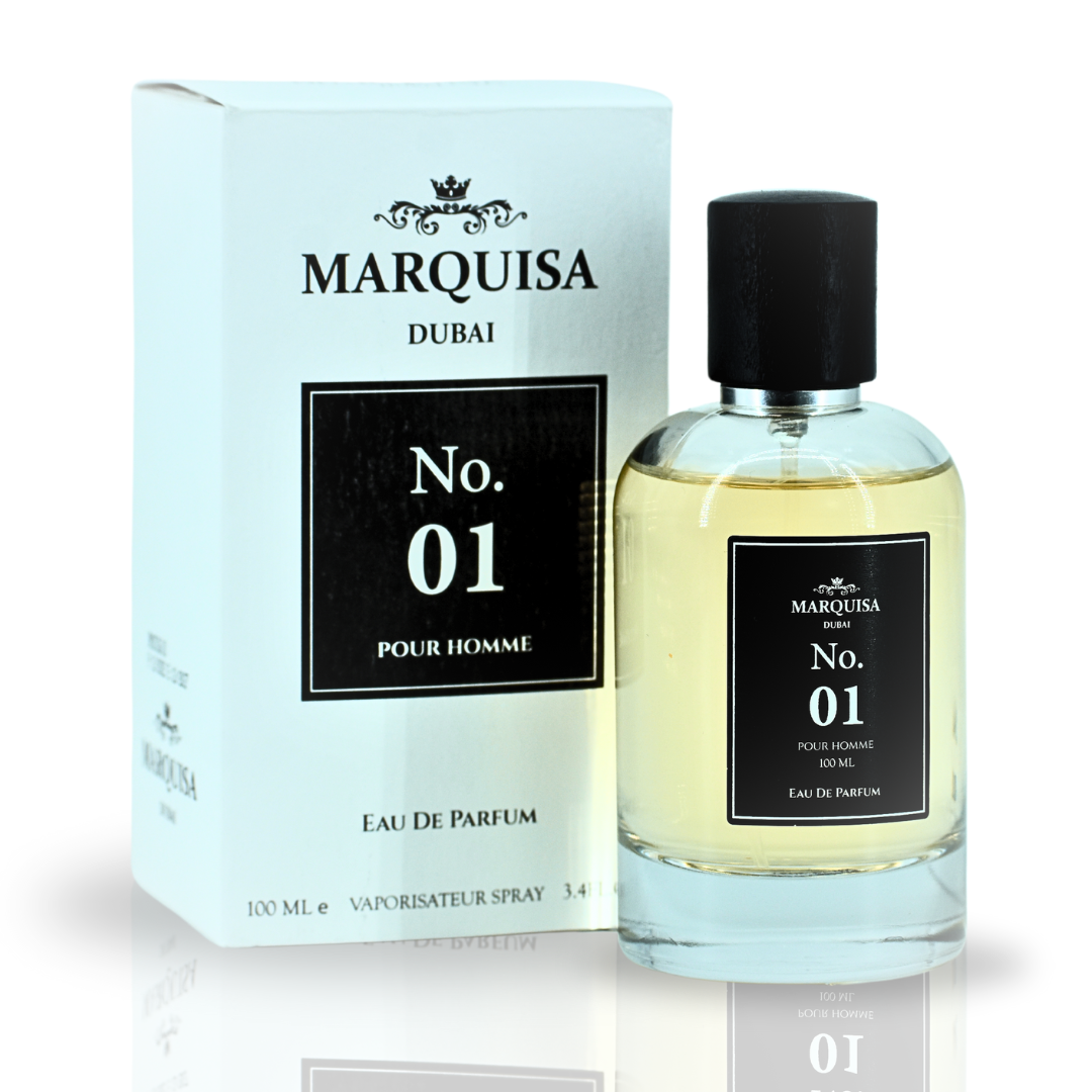 NO. 01 Pour Homme EDP Spray 100ML (3.4OZ) By Marquisa Dubai | Long Lasting & Luxuriuos Fragrances.