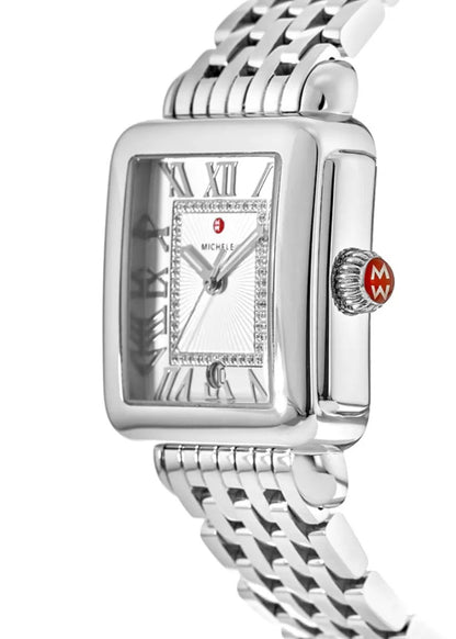 Michele Deco Madison Diamond Silver Sunray Diamond Dial