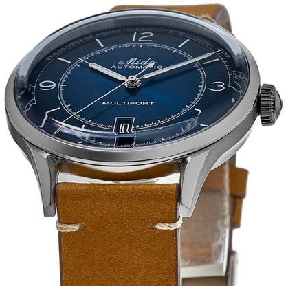 Mido Multifort Patrimony Blue Dial Leather Strap