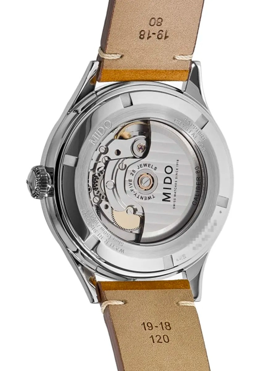 Mido Multifort Patrimony Blue Dial Leather Strap