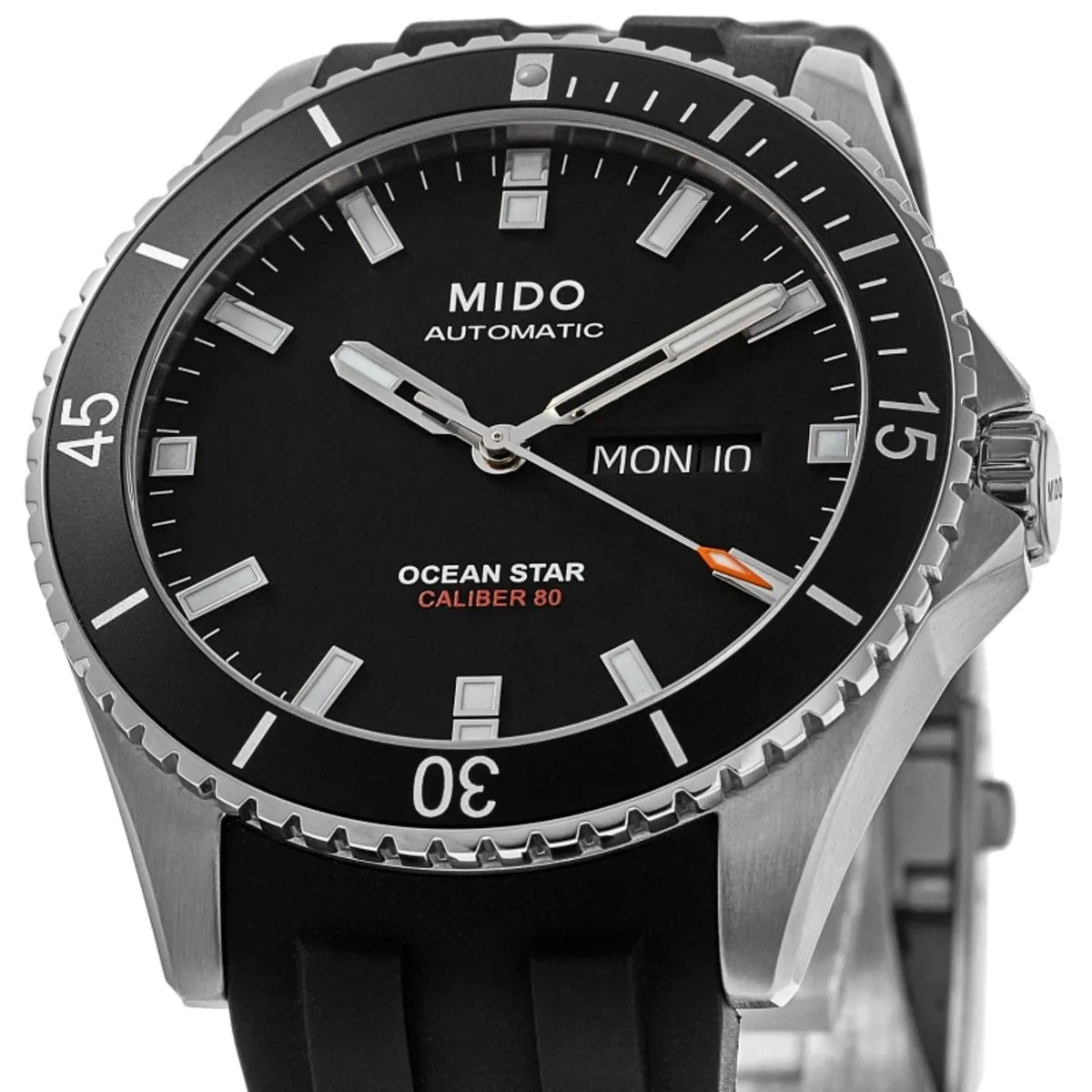 Mido Ocean Star 200 Black Dial Rubber Strap