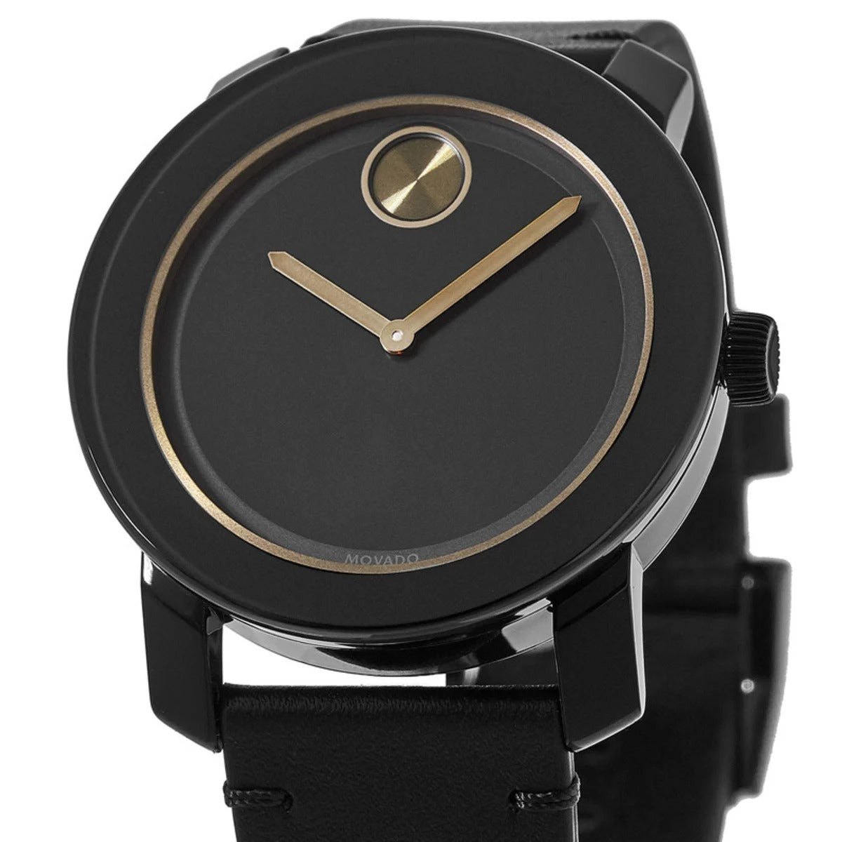 Movado Bold 42mm Black Leather Strap