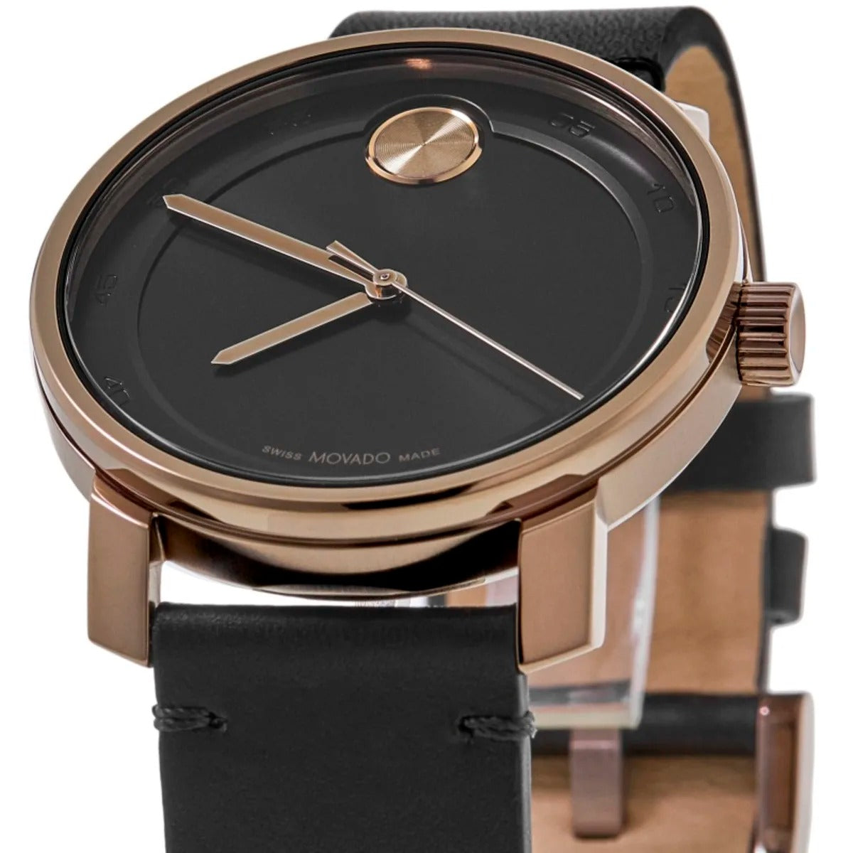Movado Bold Access Black Dial Leather Strap