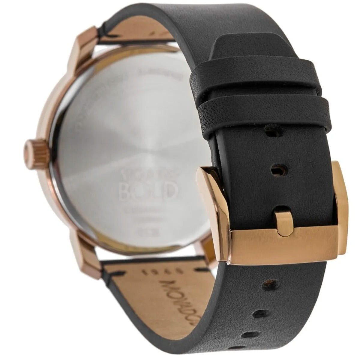 Movado Bold Access Black Dial Leather Strap