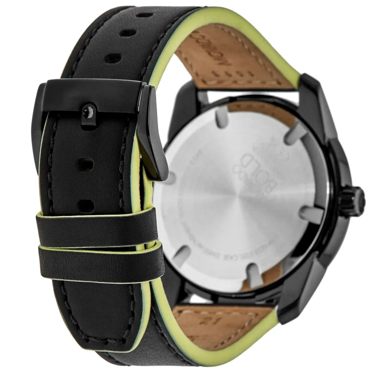 Movado Bold Verso Black Dial Leather Strap