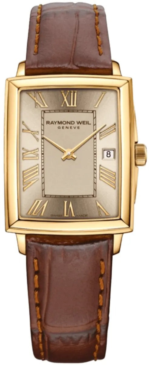 Raymond Weil Toccata Champagne Dial Leather Strap Reloj de mujer