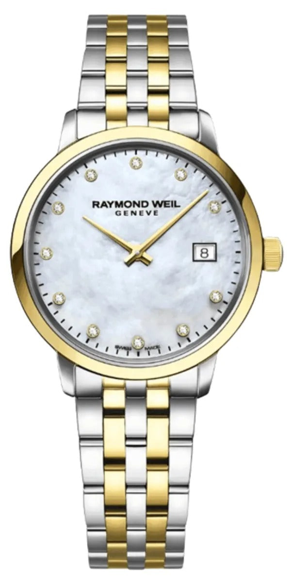 Raymond Weil Toccata Mother of Pearl Diamond Dial Two-Tone Steel Reloj de mujer