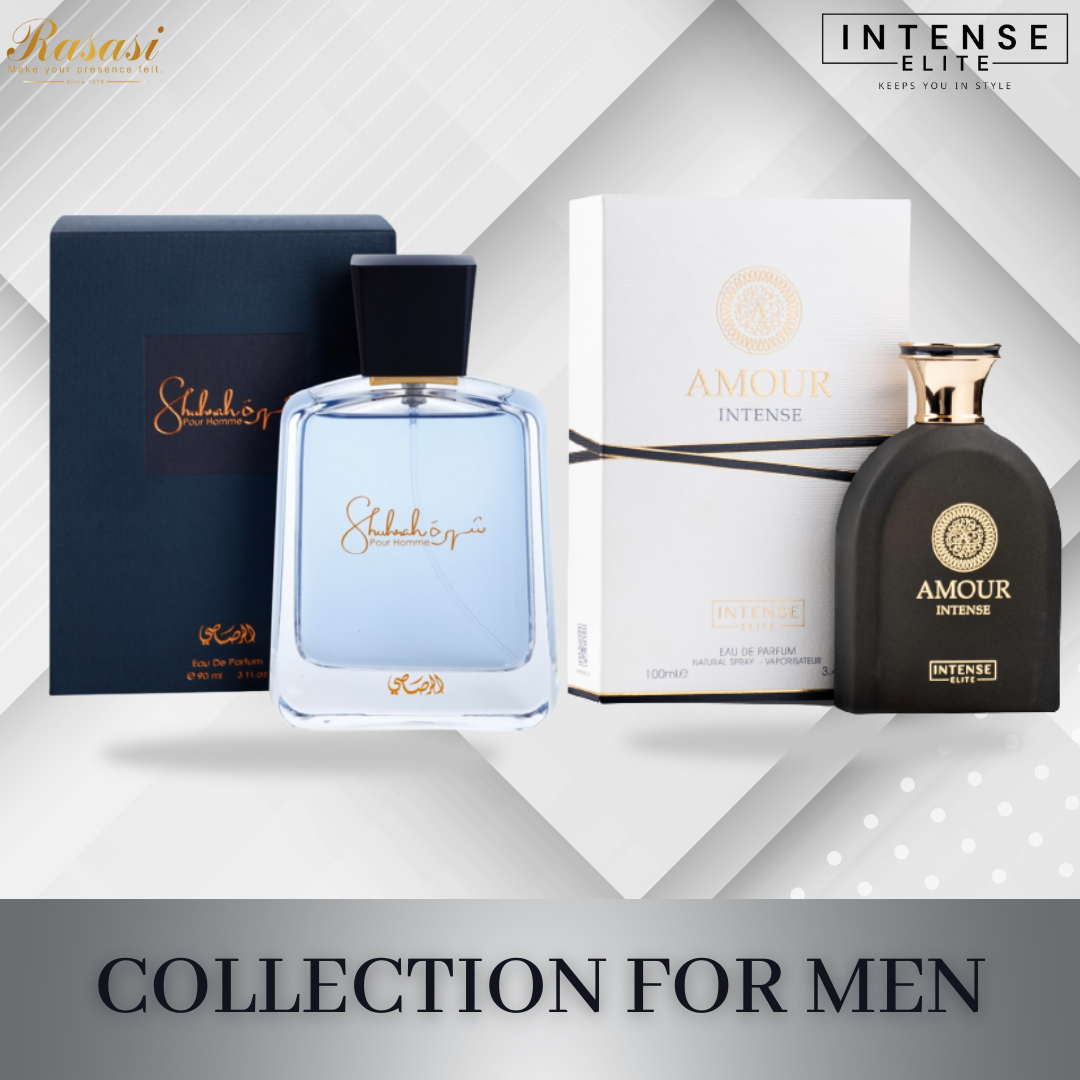 Men 2Pcs AMOUR Intense EDP-100ML & Shuhrah Pour Homme EDP-90 ML (3.0 oz)